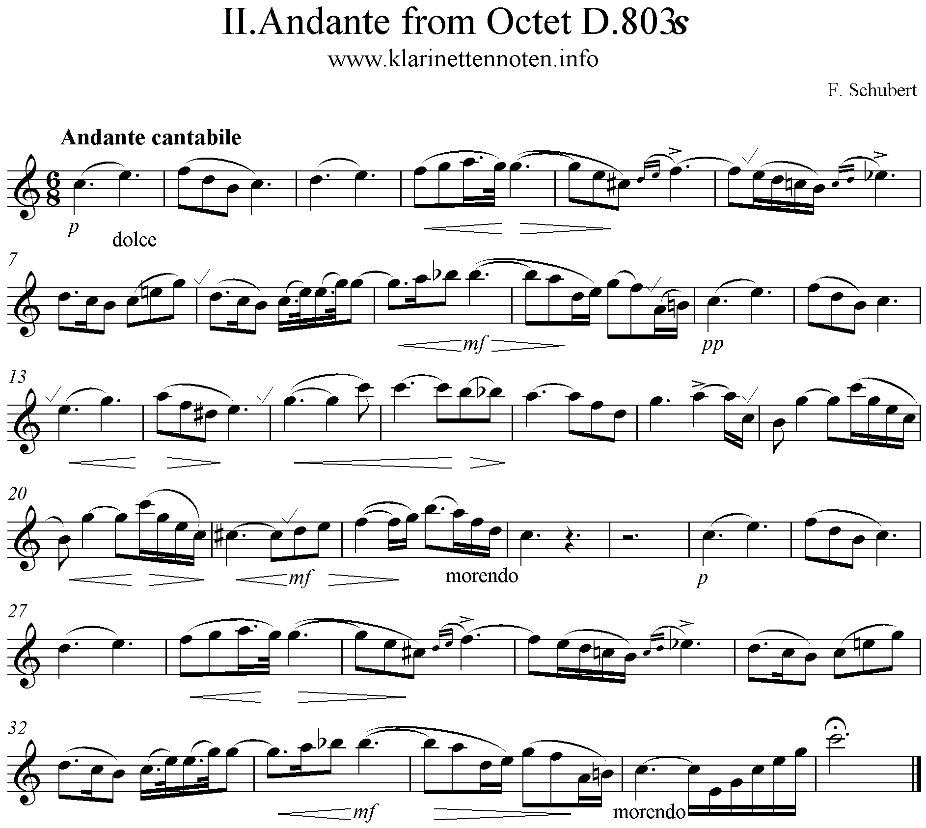 Preghiera, Andante from Octet Schubert  D803